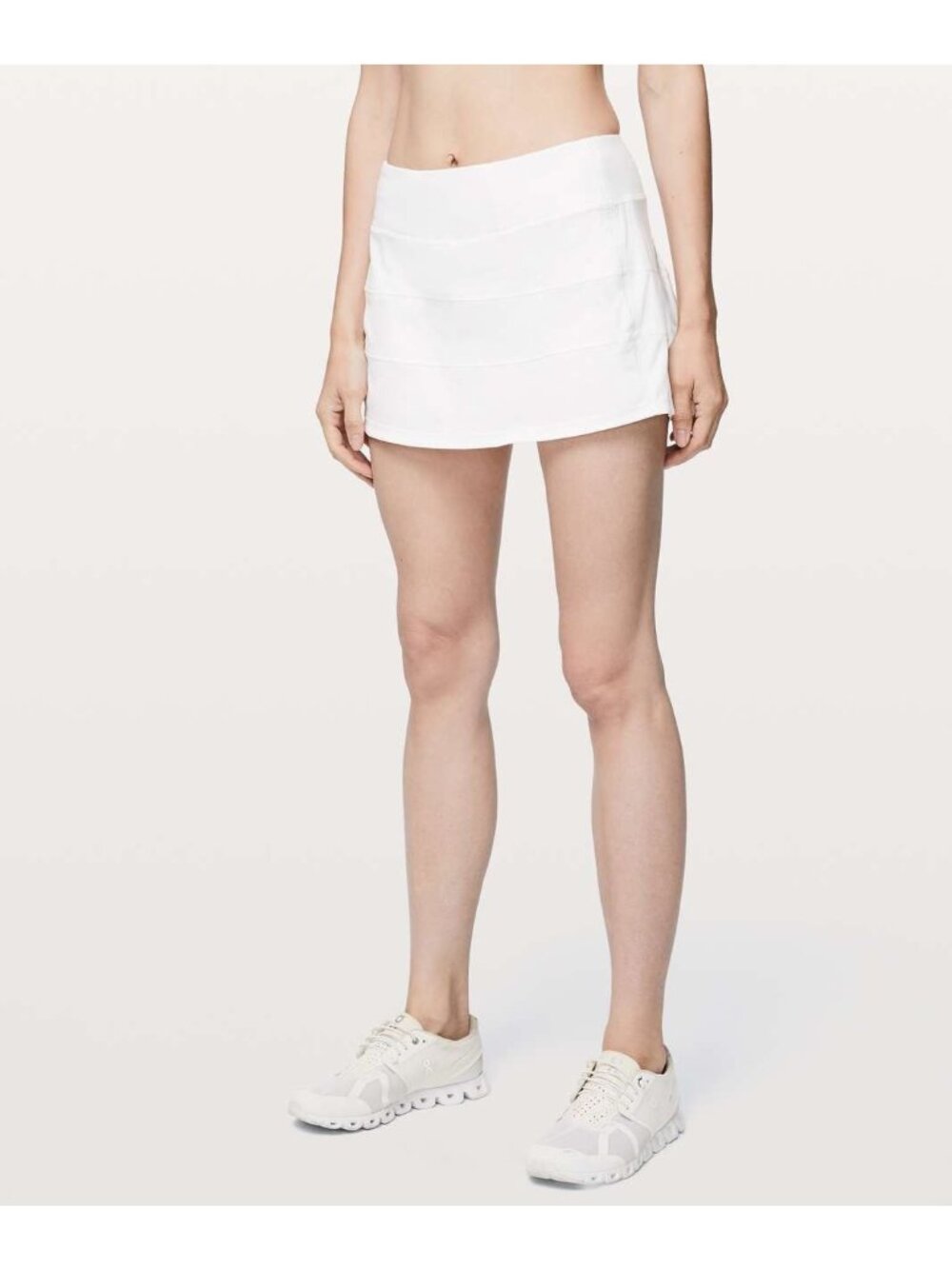 Lululemon Pace Rival Skirt 4-way Stretch 13" White 8 running on the move tennis